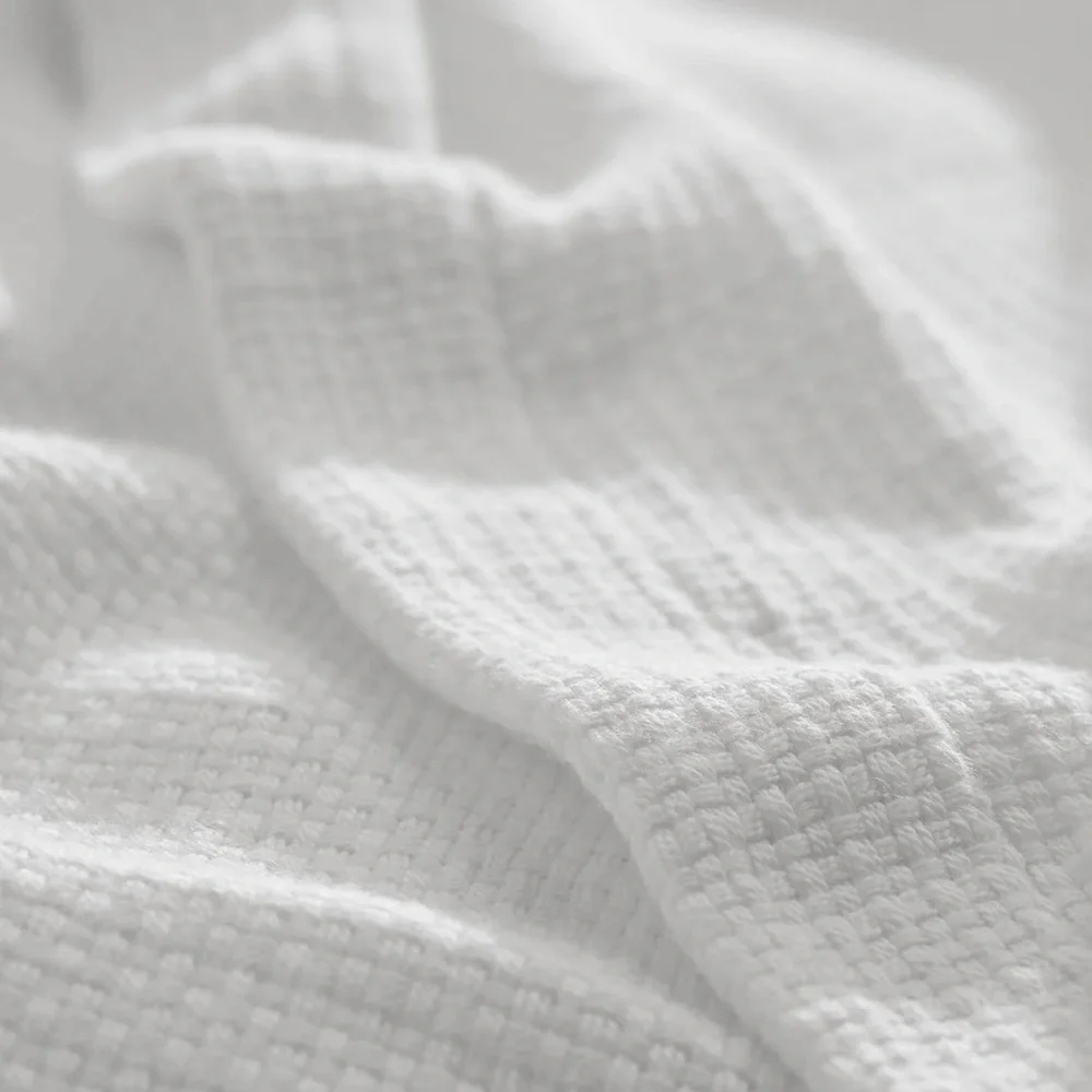 Luxurious White Waffle Blanket